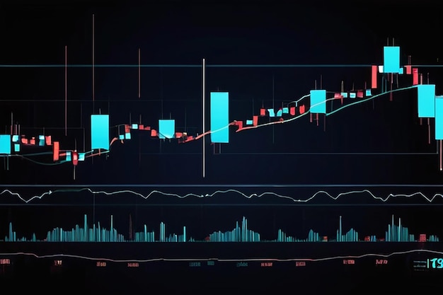 Graphe de négociation boursière ou de change en concept graphique