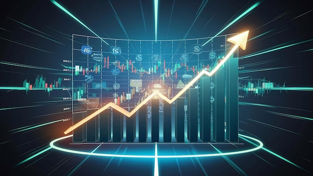 Graphe de négociation boursière ou de change en concept graphique