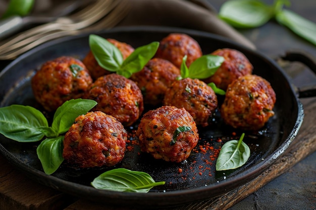 Photo graphie alimentaire des boulettes de viande