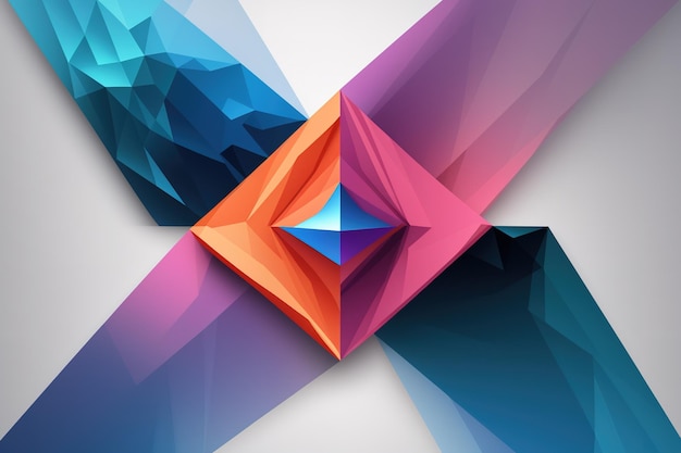 Un graphique 3d coloré avec un triangle bleu au milieu.