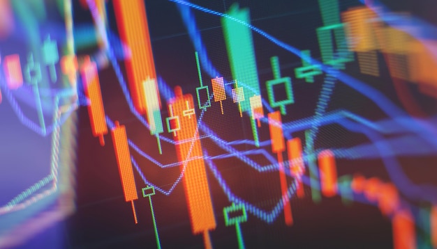 Graphique de l'activité boursière sur écran numériqueMarché Forex Marché de l'or et marché du pétrole brut