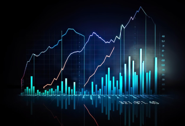 Graphique d'affaires de la flèche de croissance sur la finance de succès blanc