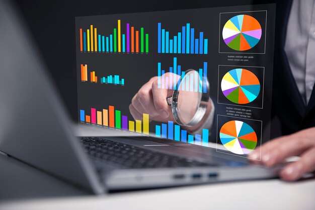 Photo graphique d'analyse des données financières des entreprises