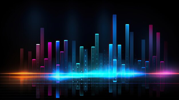 Photo graphique à barres de conception d'arrière-plan de l'égaliseur ia générative