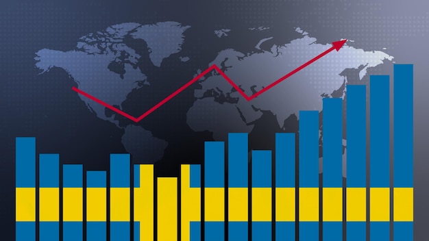 Graphique à barres de la Suède avec des hauts et des bas augmentant les valeurs