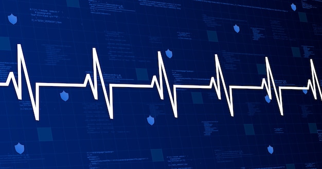 Graphique de battement de coeur médical sur le fond de technologie 3d