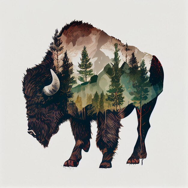 Graphique de bison à double exposition