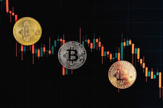 Graphique Bitcoin. La crypto-monnaie est la monnaie du futur. Le prix du marché est le bitcoin.