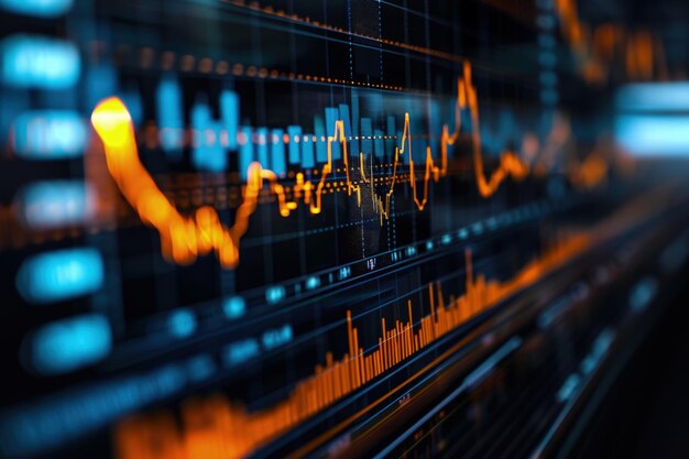 Graphique boursier sur écran d’ordinateur