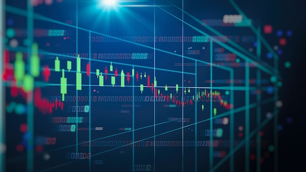 graphique boursier ou de trading forex et graphique en chandeliers adaptés au concept d'investissement financier