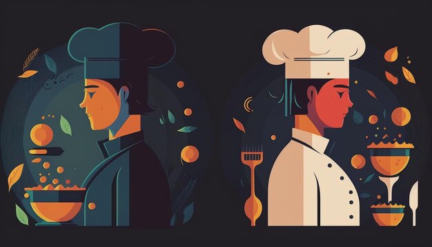 Photo un graphique d'un chef et d'un chef