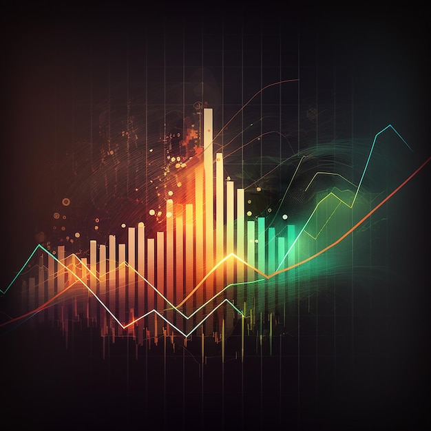 Un graphique coloré avec un graphique à barres au milieu