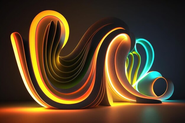 Un graphique coloré d'une spirale de papier avec le mot lumière dessus
