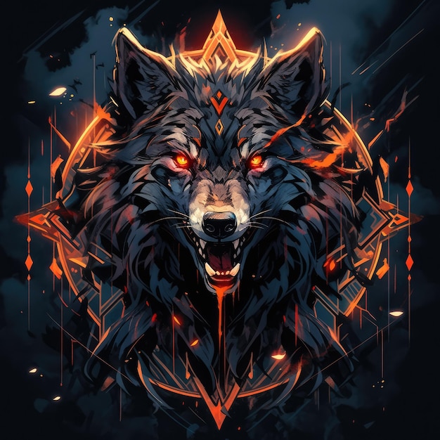 graphique de conception de loup pour t-shirt