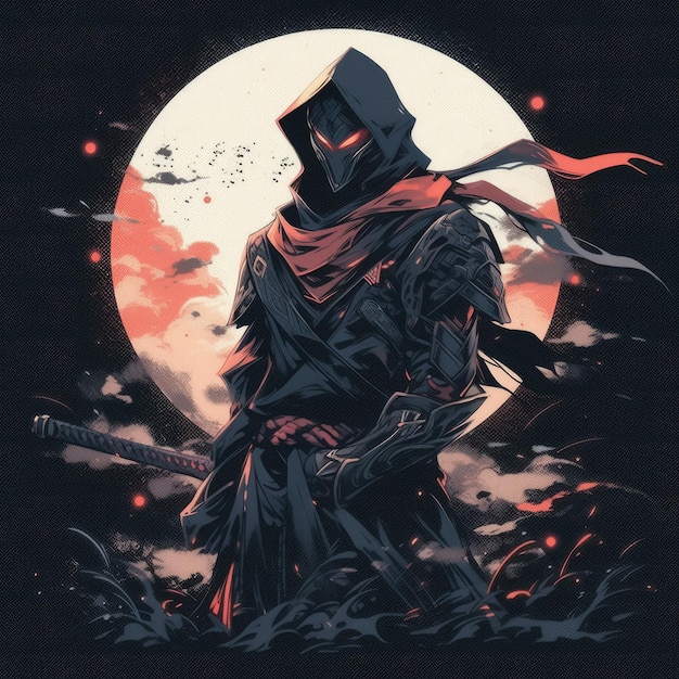 graphique de conception ninja pour t-shirt