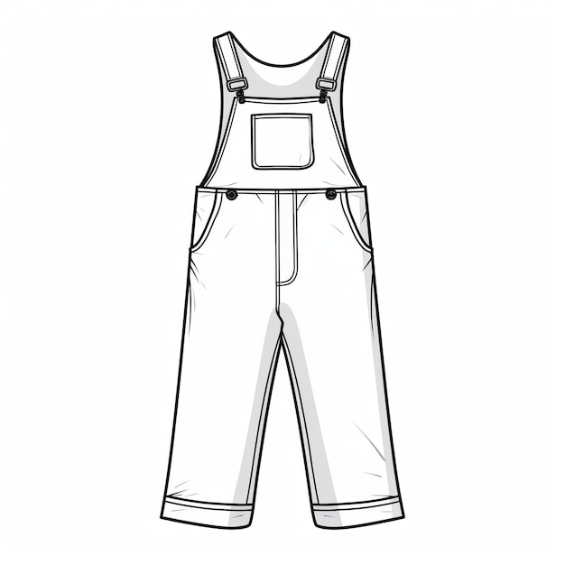 Graphique de conception de pantalon blanc minimaliste sur fond blanc