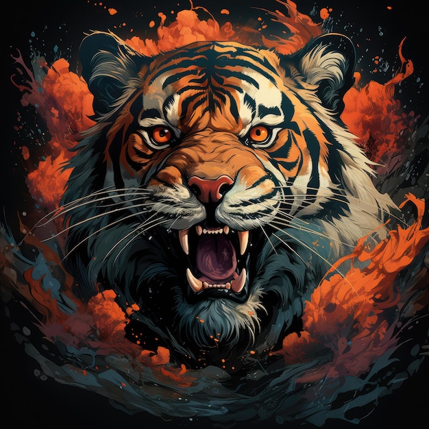 graphique de conception de tigre pour t-shirt