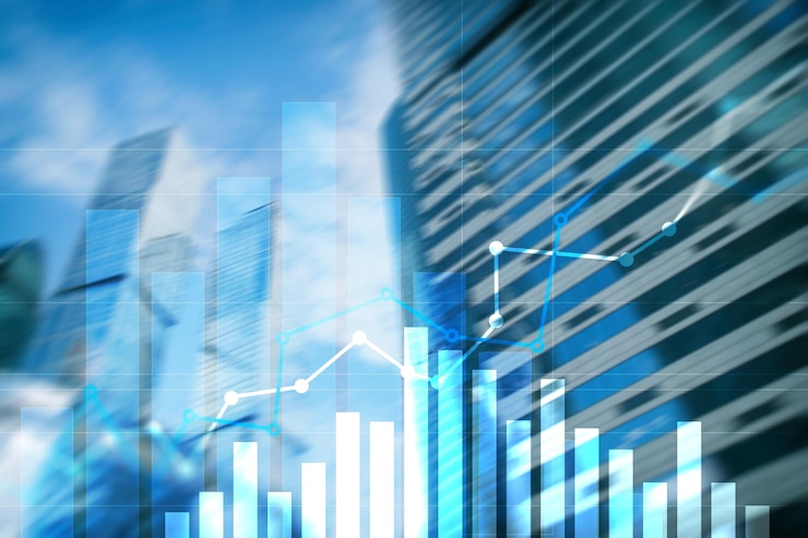 Photo graphique de croissance financière augmentation des ventes concept de stratégie marketing