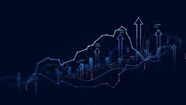 Graphique de la croissance financière des marchés boursiers et des bourses