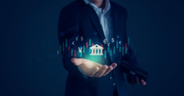 Graphique de croissance financière pour le commerce des investissements boursiers