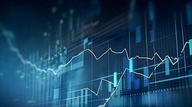 Graphique de croissance et progrès des activités et analyse des données financières et d'investissement générées