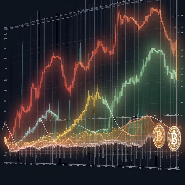 Graphique de crypto-monnaie pour l'importance croissante des monnaies numériques dans la finance