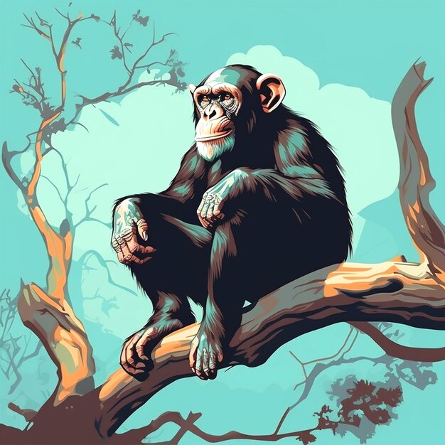 Photo graphique du chimpanzé