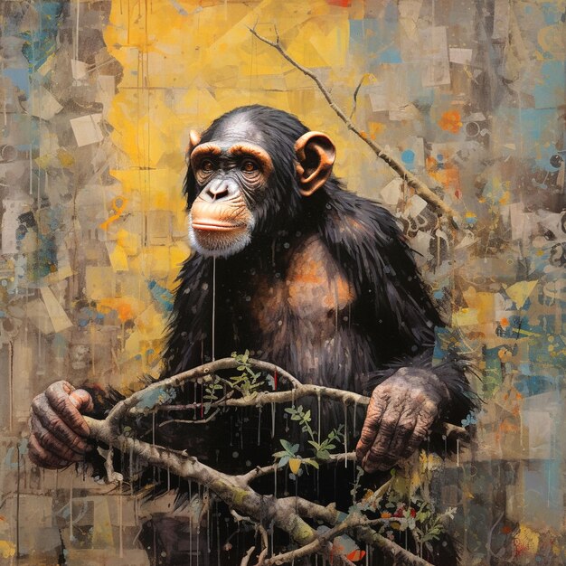 Photo graphique du chimpanzé