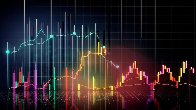 Graphique du marché financier multicolore