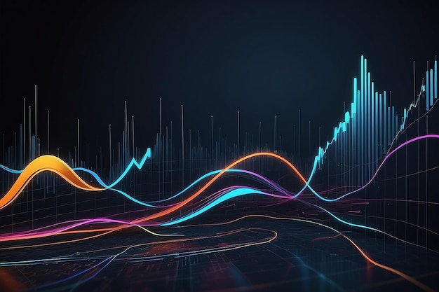 Graphique du mouvement des actifs financiers lignes abstraites conception d'arrière-plan