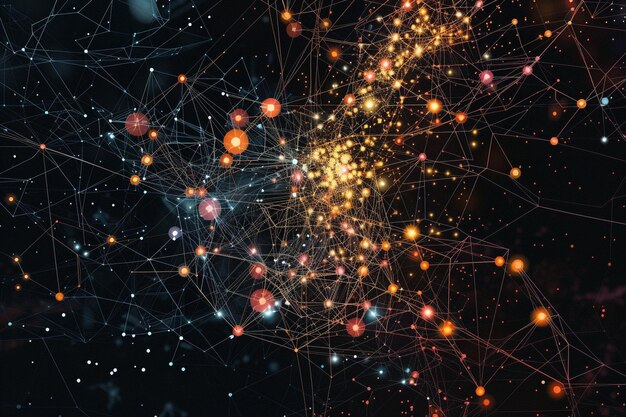 Photo graphique de l'évolution de la topologie des nœuds interconnectés génératifs ai