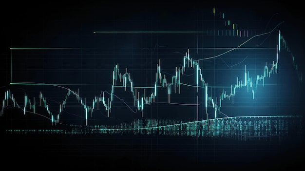 Graphique de la finance d'entreprise commerce d'investissement sur fond de commerce économie bleue ai générative