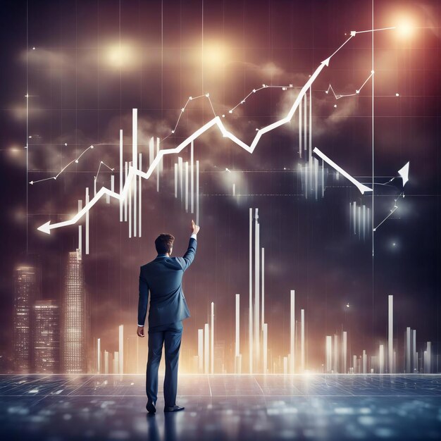 Graphique financier des entreprises mondiales dans l'ordinateur