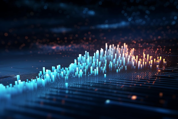 graphique financier sur la technologie arrière-plan abstrait représentent l'analyse du marché boursier rendu 3D