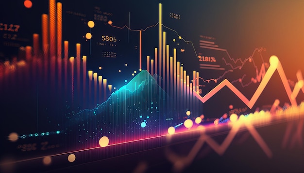 Graphique de fond abstrait marché boursier IA générative