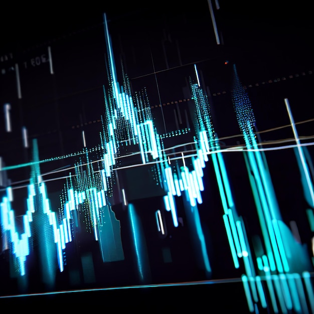 Graphique Forex sur fond noir