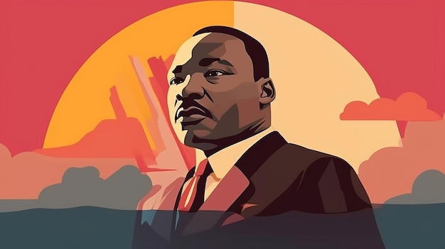 Graphique d'illustration de Martin Luther King Day L'image convient aux bannièrescardetc Generative AI