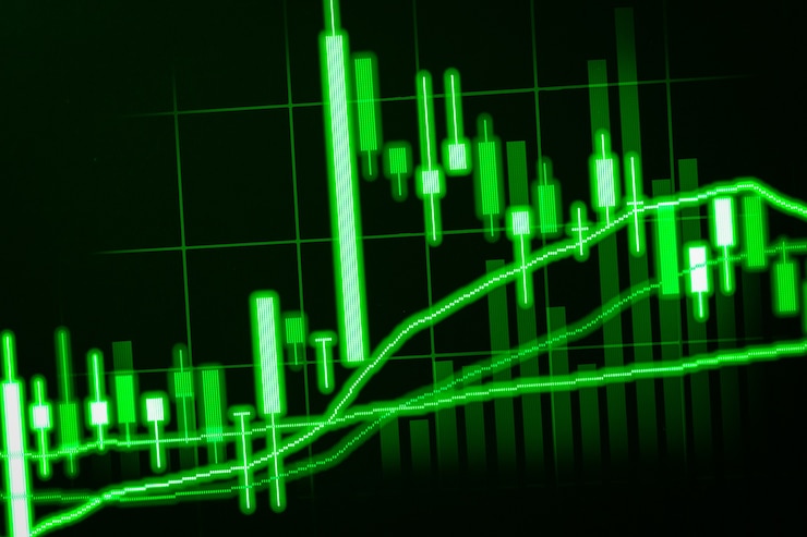 Graphique indiciel de l&#39;analyse des données financières de bourse