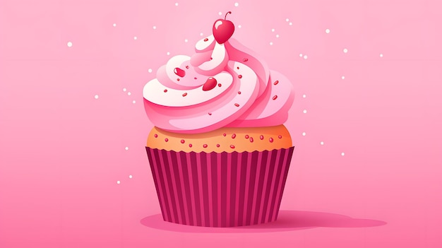 Graphique ludique d'un cupcake avec des éclaboussures