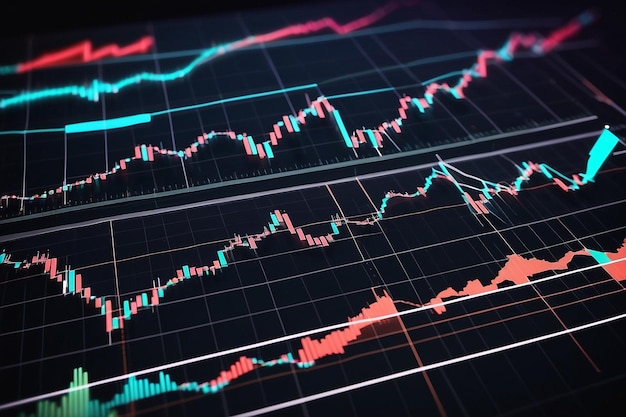 Graphique de négociation boursière ou de change et graphique de chandeliers adaptés au concept d'investissement financier