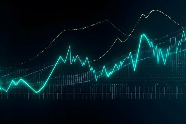 Graphique de négociation boursière et graphique de chandeliers sur écran pour l'investissement financier et