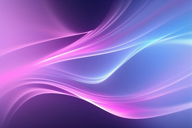Graphique néon Courbes incandescentes Flou fluorescent violet rose bleu dégradé de couleur onde lumineuse art abstrait illustration fond avec espace libre