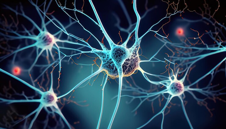Photo un graphique des neurones dans le cerveau