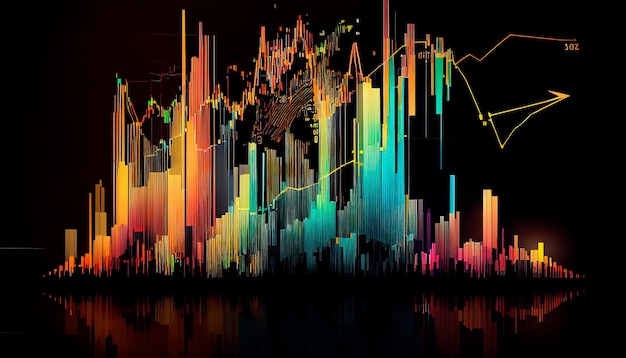 Graphique numérique d'entreprise sur le marché boursier Investissement de croissance AI générative