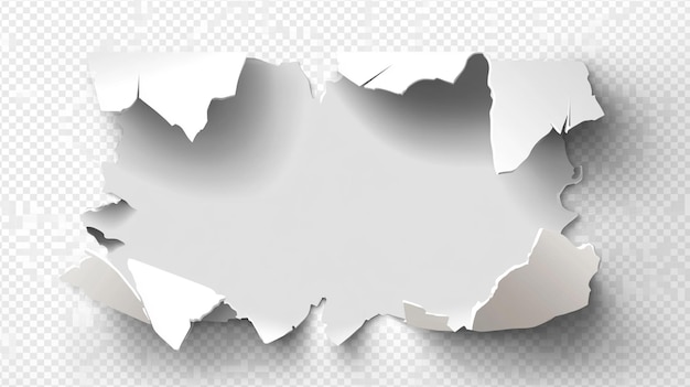Graphique en papier déchiré avec fond transparent