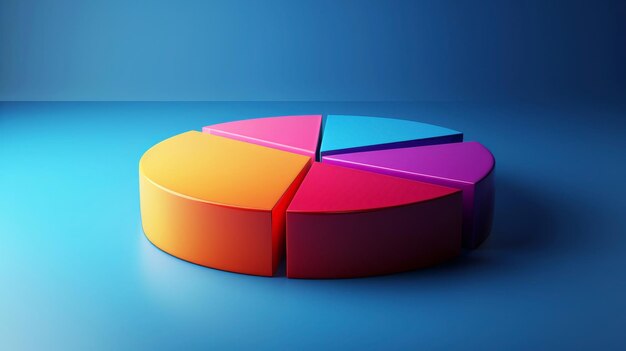 Graphique pie abstrait avec différentes couleurs pour la part de marché