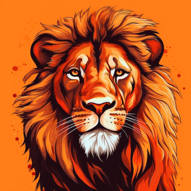 Graphique vectoriel puissant du lion