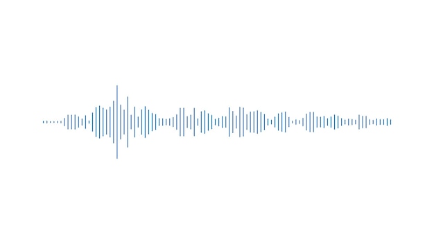 Photo graphique de voix de barres bleues minimalistes sur l'égaliseur de fond blanc
