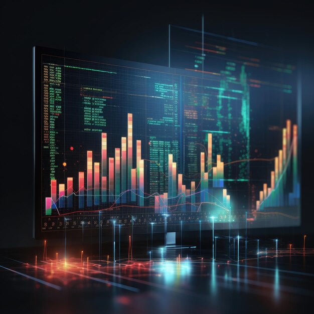 Graphiques boursiers numériques