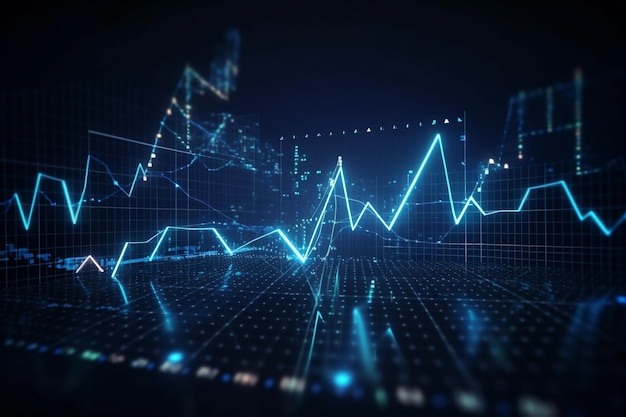 Graphiques du marché boursier contenu généré par l'IA